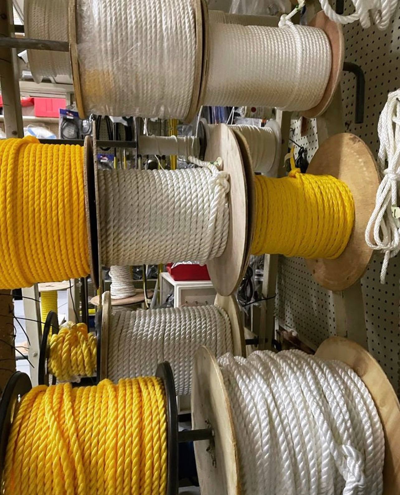 Rope and rode on the reel inside the Duke Marine shop